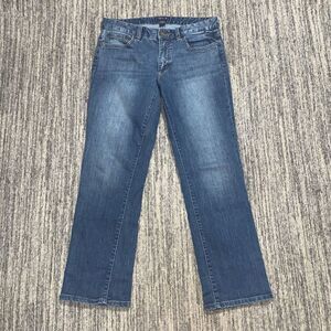 Chaps Denim Womens Size 6 Straight Leg Jeans Blue Low Rise Embroidered‎ Stretch